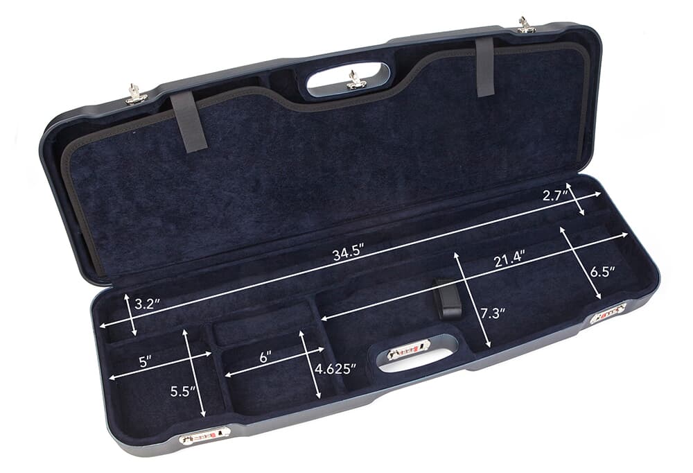 Negrini Two Gun Case Hunting Competition Guns Low to High Rib Blue Blue Interior 1622LR-2F/5135
