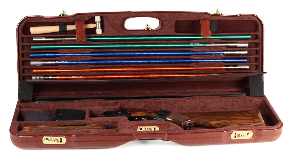 Negrini One Gun Skeet High Rib with Forend Off Caoba Brown Leather Black 1659PL-TUBE/5246