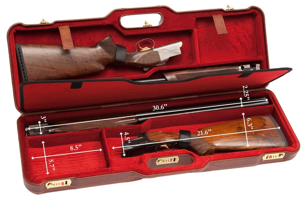 Negrini Two Gun 30.5&quot; Case Brown Leather/Bordeaux 1670PL/4773