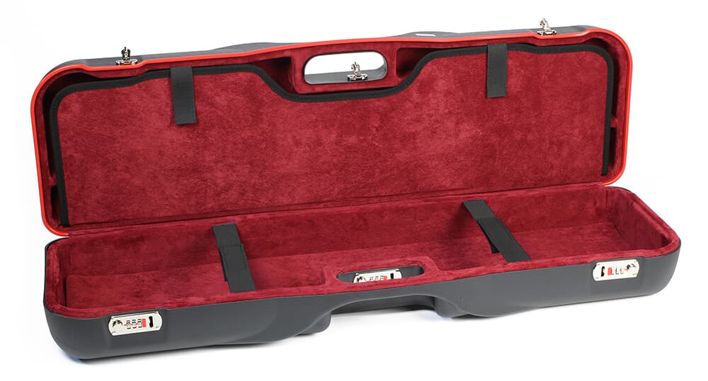 Negrini One Gun - for Sporting and Hunting + 1 CU/FT of Luggage up to 34-5/8&quot;. Black with Burgundy interior. 1646LR-LUG/5290