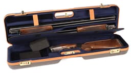 Negrini One Gun - Two Barrels OU SXS Skeet Trap Hunting ABS Brown with Tan Leather and Blue interior. 1621BLX/5388