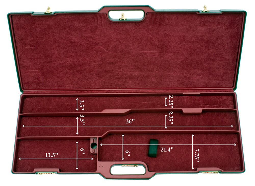 Negrini One Shotgun Two Barrels 36.5&quot; Case Black/Bordeaux 1657R/5552