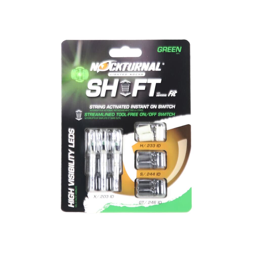 Nockturnal Shift Universal Green Lighted Nock 3pk NT-831