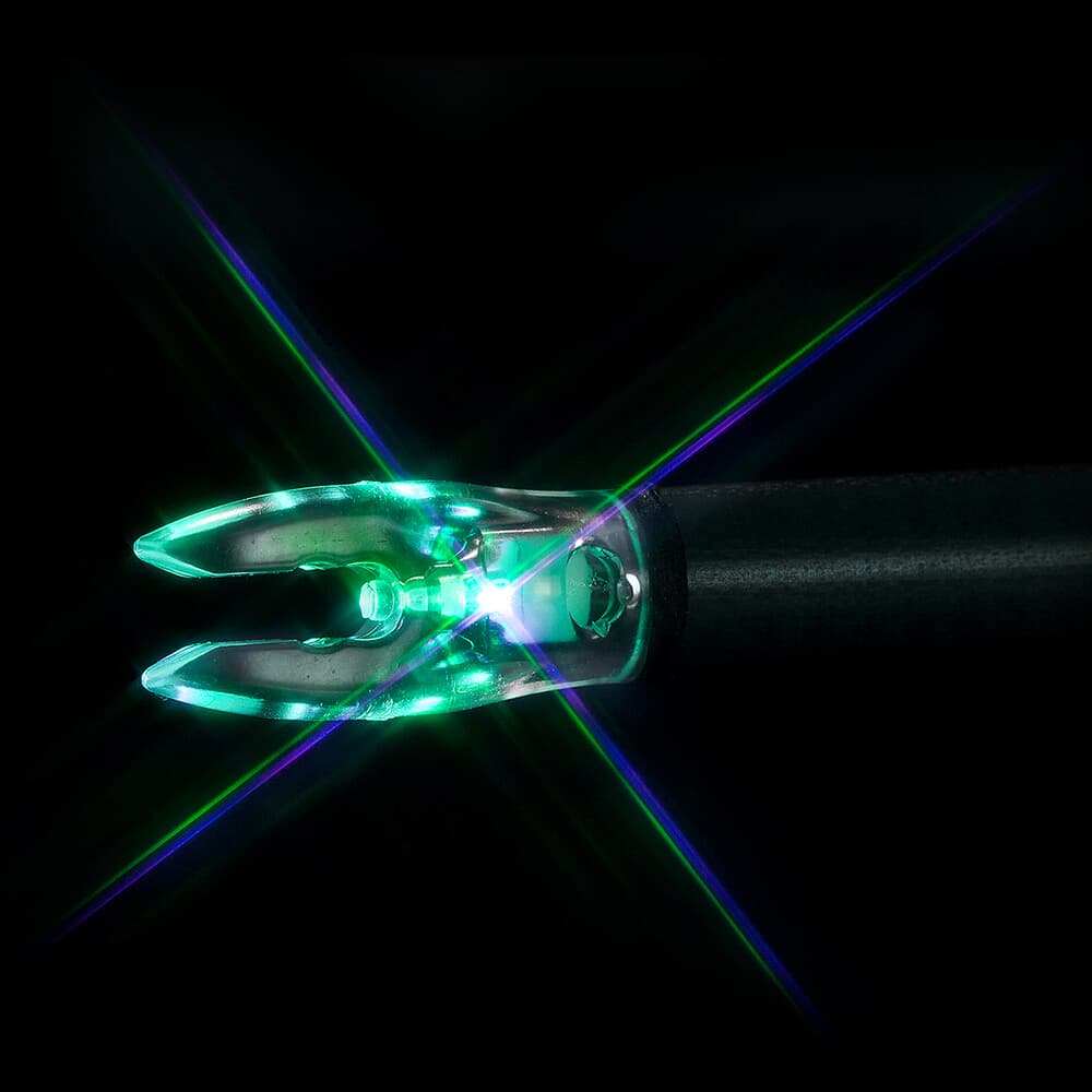 Nockturnal FIT Universal Strobing Blue &amp; Green Lighted Nock 3pk  NT-320