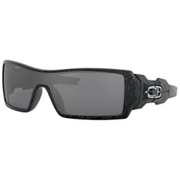 Oakley Oil Rig Polished Black/Silver Ghost Text w/Black Iridium Lenses 24-058