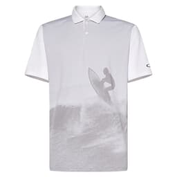 Oakley Jacquard Print White Polo Shirt Large FOA404873-100-L