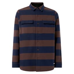 Oakley Bear Cozy Blue/Brown Stripes Flannel Shirt Small FOA402577-9VT-S