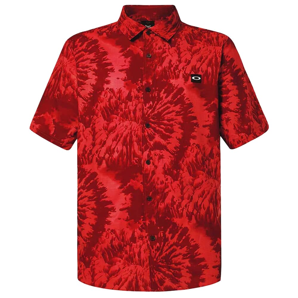 Oakley MTN Dye Woven Red Mountain Tie-Dye Print Shirt Large FOA403752-9M2-L