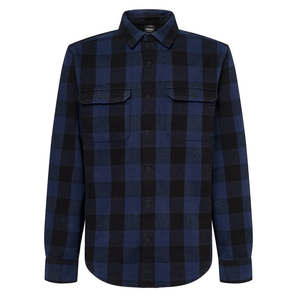 Oakley Terraformic Black/Blue Check LS Button-Down Shirt FOA404785-9F1