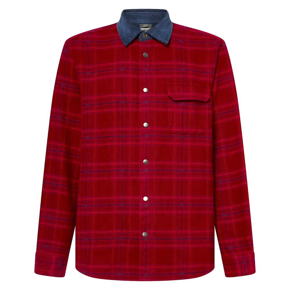 Oakley Bear Cozy 2.0 Iron Red Check Flannel Shirt Large FOA404839-9E8-L