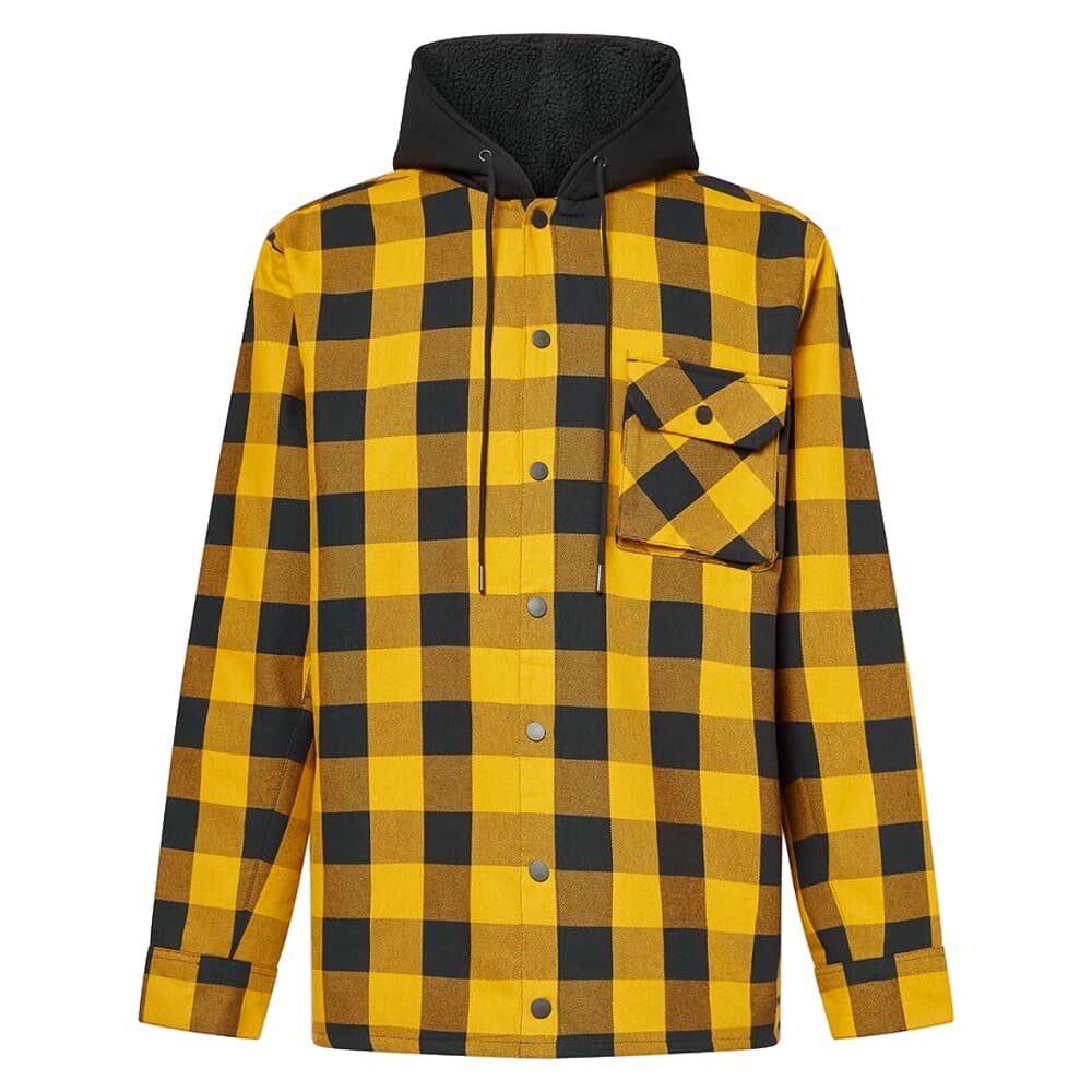 Oakley Bear Cozy Amber Yellow/Black Check Hooded Jacket XXL FOA404860-9GW-XXL