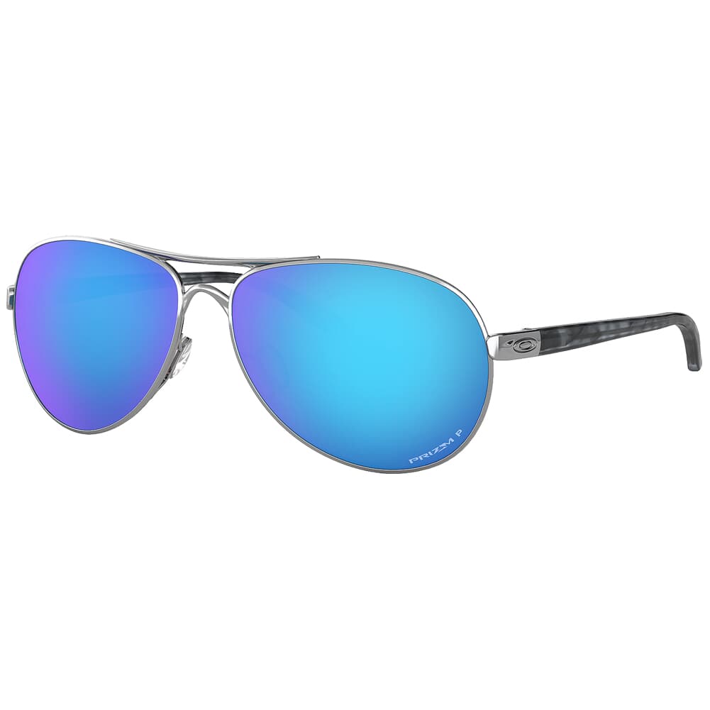 Oakley Feedback Polished Chrome w/PRIZM Sapphire Polarized Lenses OO4079-3359