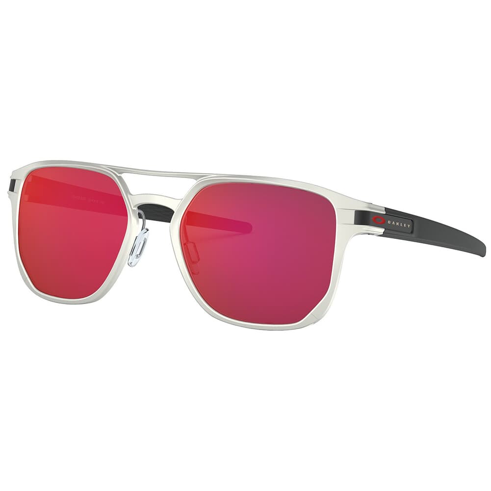 Oakley Latch Alpha Matte Silver w/Torch Iridium Lenses OO4128-0253