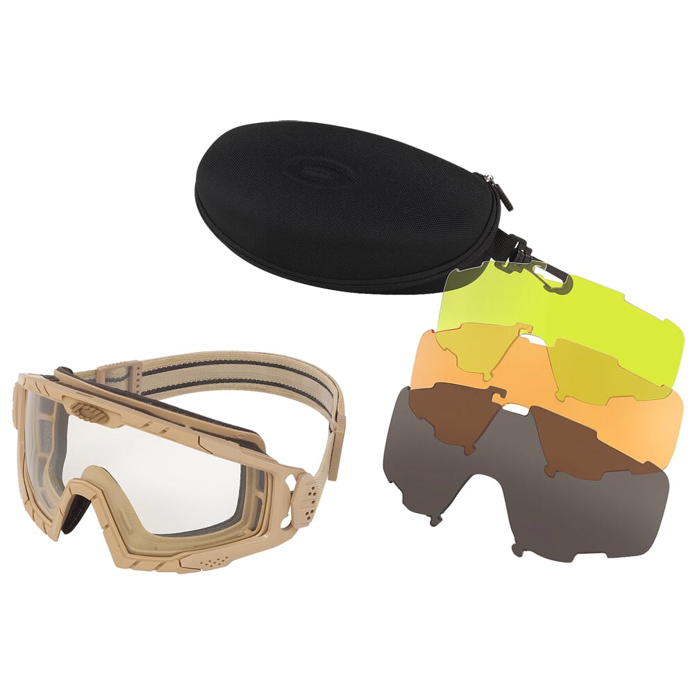 Oakley SI Ballistic Goggle 2.0 Dark Bone w/Clear, Gray, Laser, and Persimmon Lens Array OO7035-16