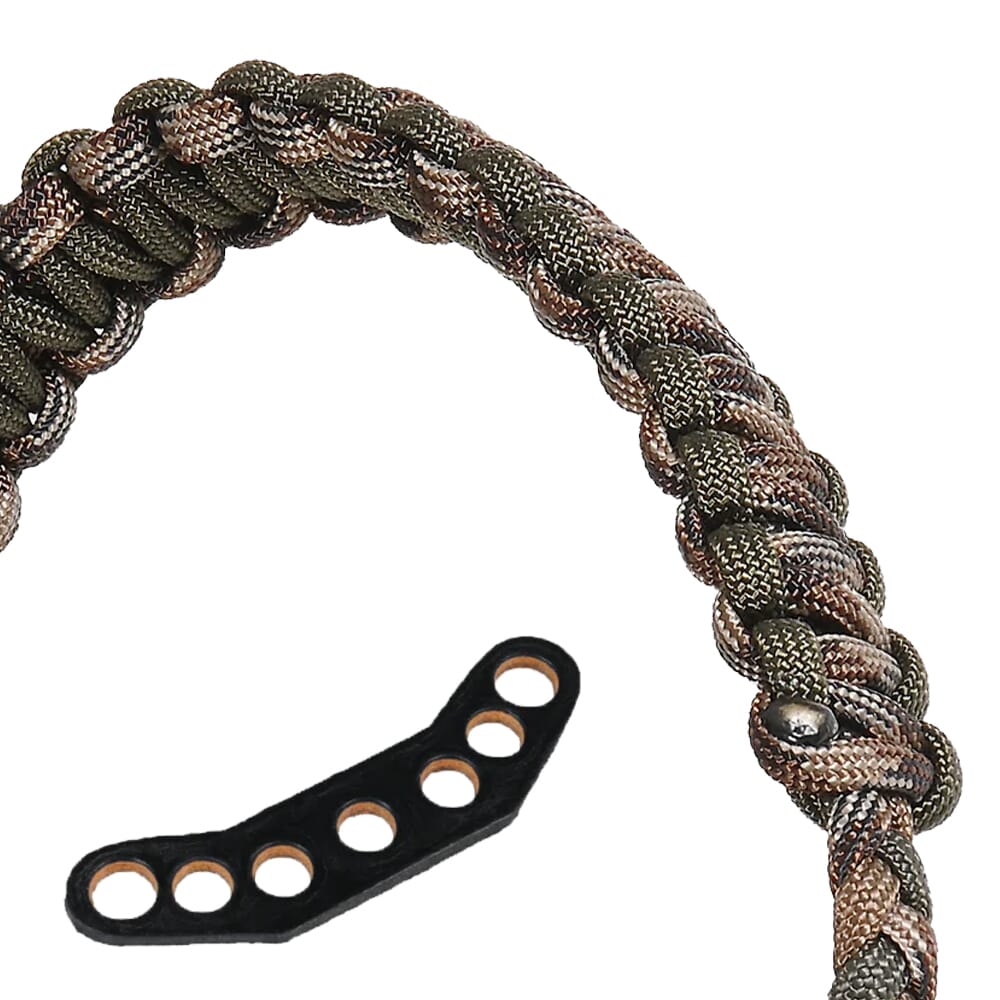 Paradox Olive Brown Camo Custom Cobra Braid Bow Wrist Sling w/Leather Mount PBSE-CC-21