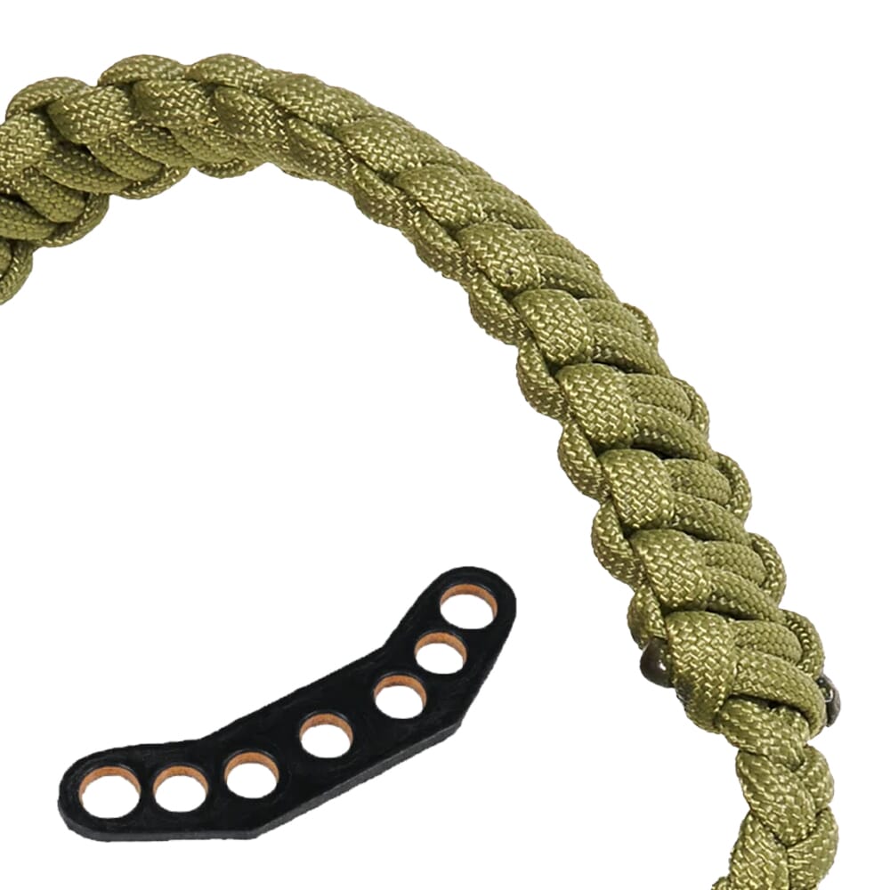 Paradox Solid Moss Green Custom Cobra Braid Bow Wrist Sling w/Leather Mount PBSE-CC-64