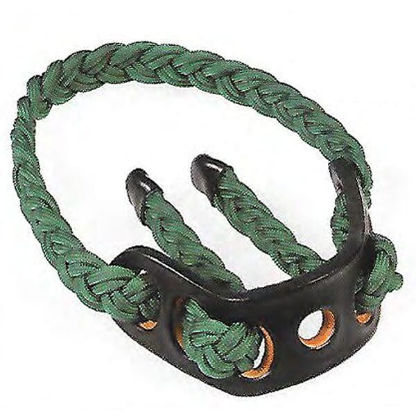 Paradox Solid Green Elite Double-Wide Braid Bow Wrist Sling w/Leather Mount PBSE-E-33