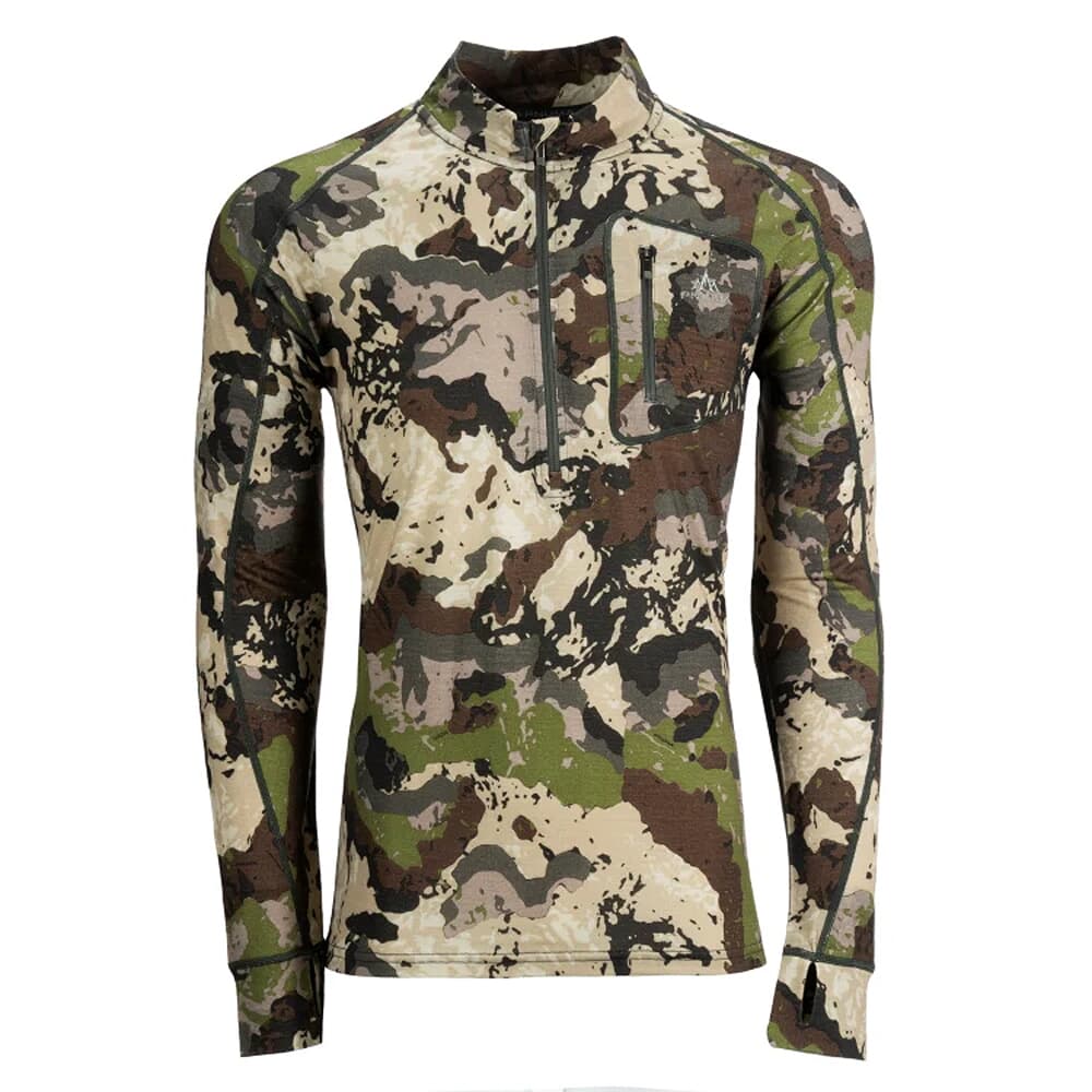 Pnuma Outdoors Merino Wool Base Layer 1/4 Zip Pullover Caza XL ME-QZ-CZ-XL