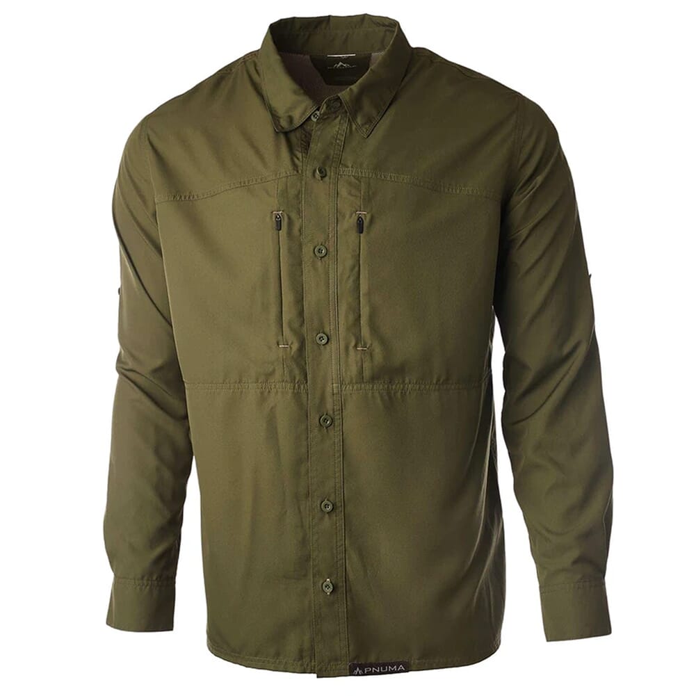 Pnuma Outdoors Long Sleeve Shooting Shirt Dark Olive XL PLSSSCYX