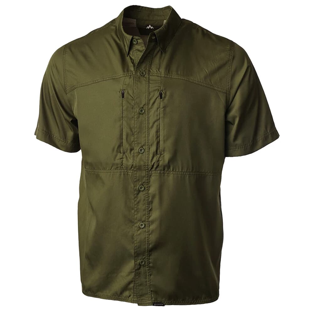 Pnuma Outdoors Short Sleeve Shooting Shirt Dark Olive M PSSSSCYM