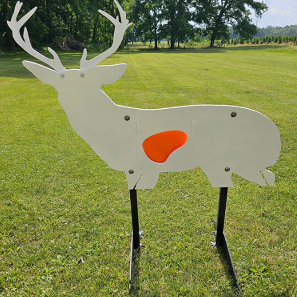 Precision Targets 1/2" Life-Size Whitetail Buck w/Reactive Vitals & Stand 1-2-LSWBRVS