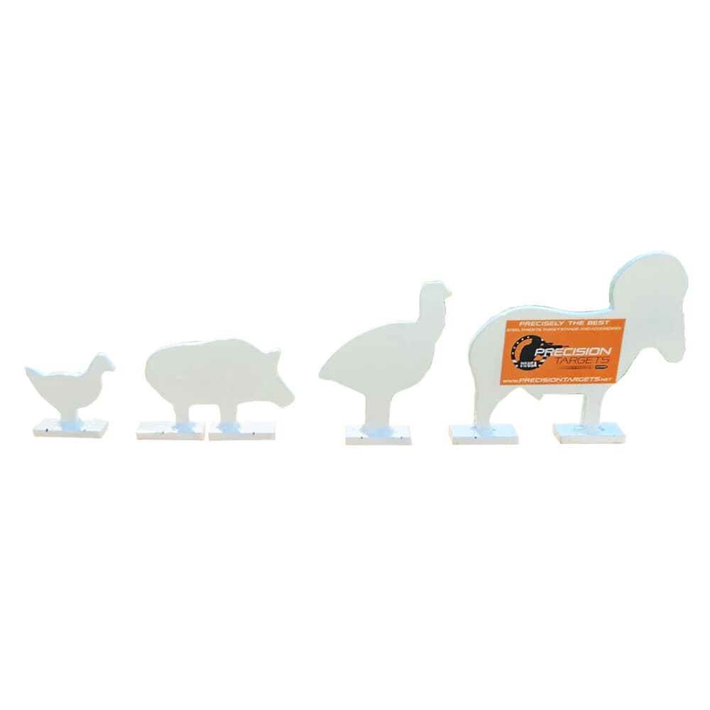Precision Targets NRA 1/4&quot; 1/2 Scale Boar, Chicken, Ram, Turkey Knockover Target 4pk NRAKO-4