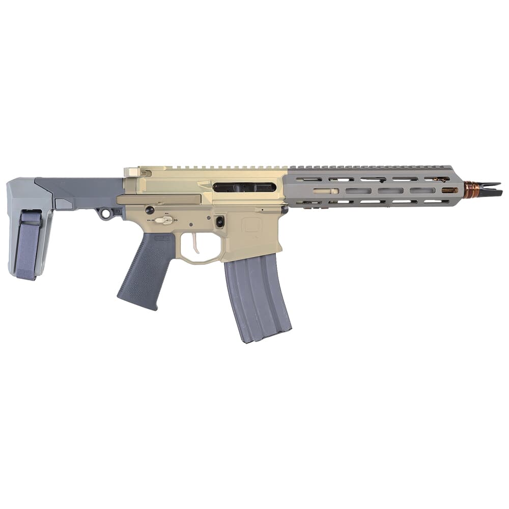 Q, LLC. Honey Badger 5.56 NATO 9.69&quot; 1:5&quot; Gray Pistol w/Brace HB-556-10IN-PISTOL