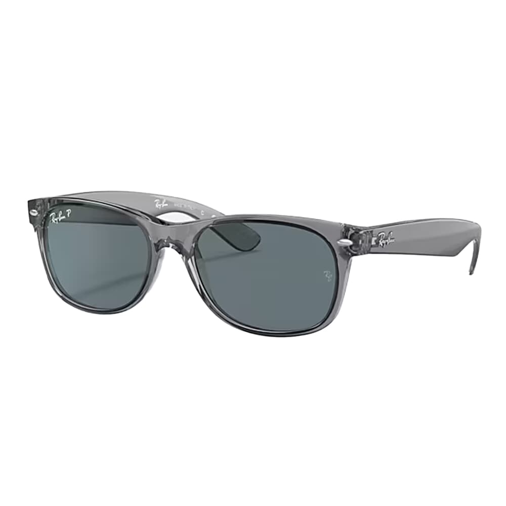 Ray-Ban New Wayfarer Transparent Grey Dark Blue Polar 0RB2132-64503R52