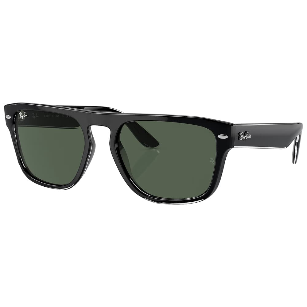 Ray-Ban 0RB4407 Black/Transparent Black Sunglasses w/Dark Green Lenses 0RB4407-654571-57