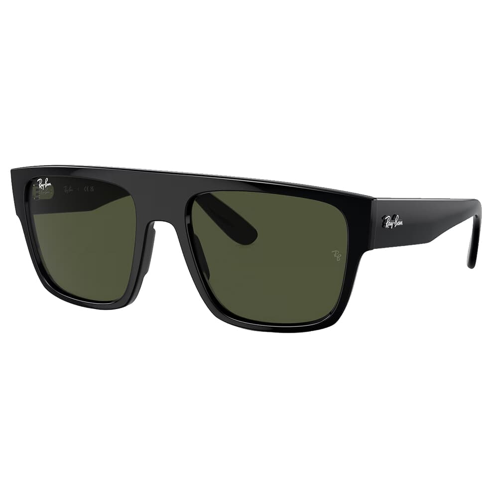 Ray-Ban Drifter Polished Black Sunglasses w/Green Lenses 0RB0360S-901/31-57