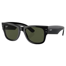 Ray-Ban Mega Wayfarer Polished Black Sunglasses w/Green Lenses 0RB0840S-901/31-51