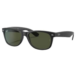 Ray-Ban New Wayfarer Matte Black Sunglasses w/G-15 Green Polarized Lenses 0RB2132-622/58-55