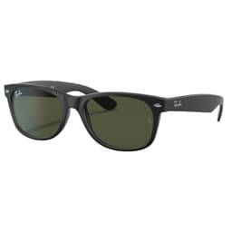 Ray-Ban New Wayfarer Matte Black Sunglasses w/G-15 Green Lenses 0RB2132-622-58