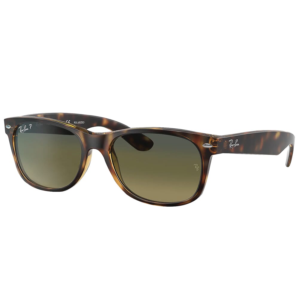 Ray-Ban New Wayfarer Tortoise/Havana Nylon Sunglasses w/Polarized Blue/Green Gradient Lenses 0RB2132-894/76-55