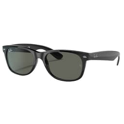 Ray-Ban New Wayfarer Polished Black Sunglasses w/G-15 Green Lenses 0RB2132-901L-55