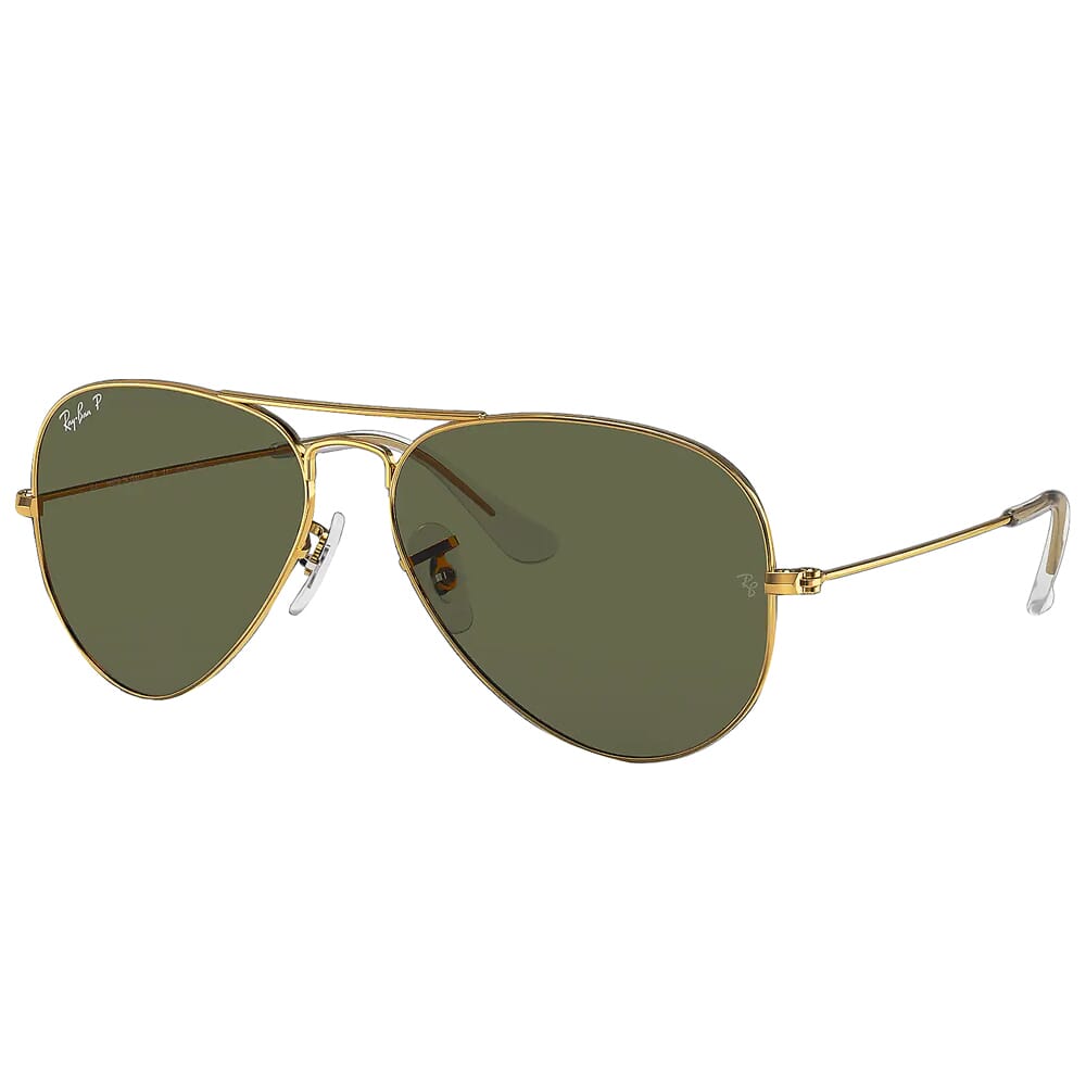 Ray-Ban Aviator Gold/Arista Metal Sunglasses w/Polarized Green Classic G-15 Lenses 0RB3025-001/58-58