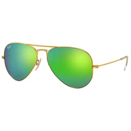 Ray-Ban Aviator Flash Matte Gold Sunglasses w/Grey & Green Mirror Lenses 0RB3025-112/19-58