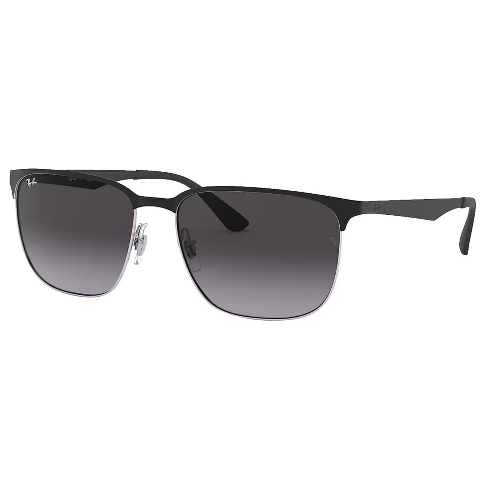 Ray-Ban 0RB3569 Polished Black/Silver Sunglasses w/Dark Grey-to-Light Grey Gradient Lenses 0RB3569-90048G-59