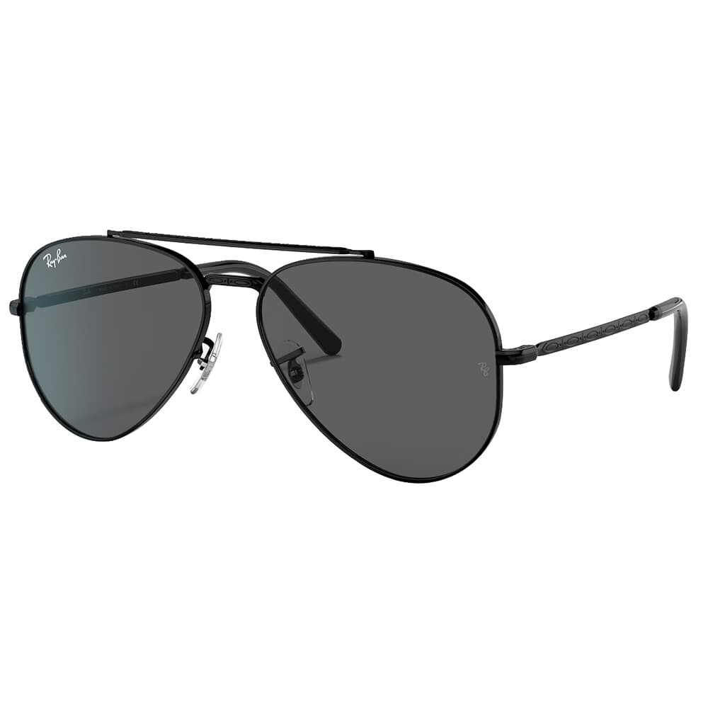 Ray-Ban New Aviator Polished Black Sunglasses w/Dark Grey Lenses 0RB3625-002/B1-58