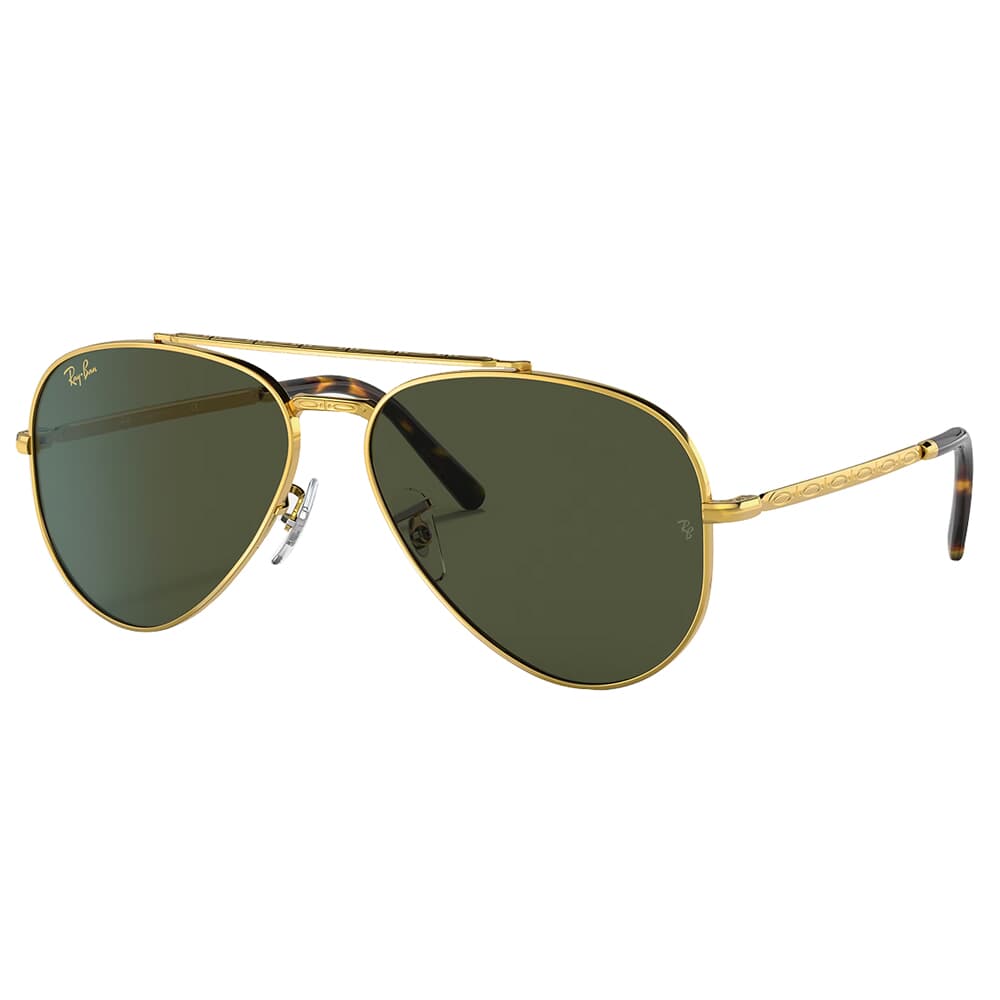 Ray-Ban New Aviator Polished Legend Gold Sunglasses w/G-15 Green Lenses 0RB3625-919631-58