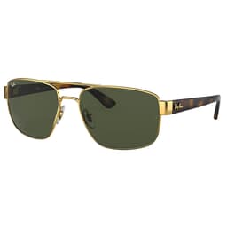 Ray-Ban 0RB3663 Polished Gold Sunglasses w/G-15 Green Lenses 0RB3663-001/31-60
