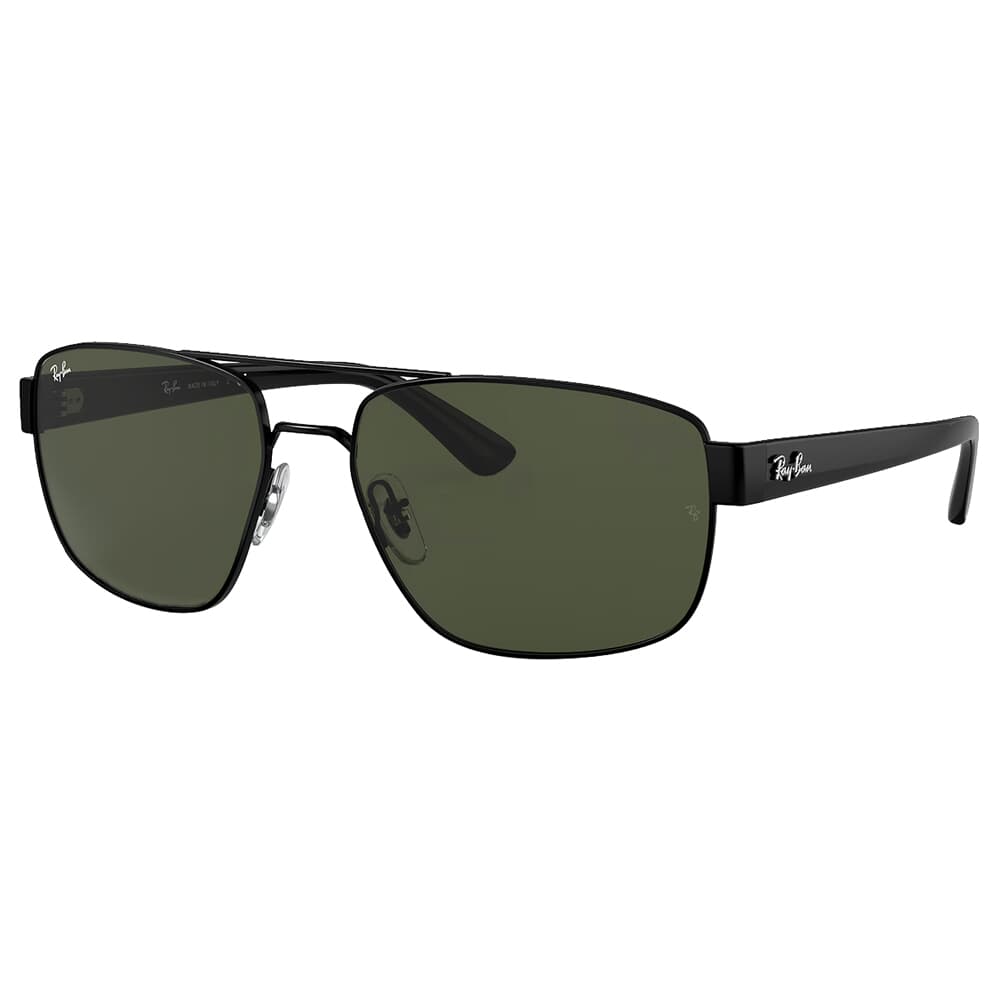 Ray-Ban 0RB3663 Polished Black Sunglasses w/G-15 Green Lenses 0RB3663-002/31-60