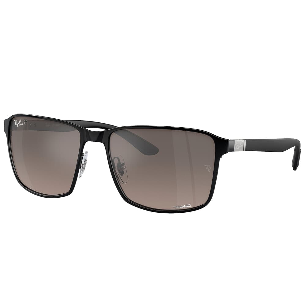 Ray-Ban 0RB3721CH Matte Black on Black Sunglasses w/Polarized Gray Mirror Lenses 0RB3721CH-186/5J-59