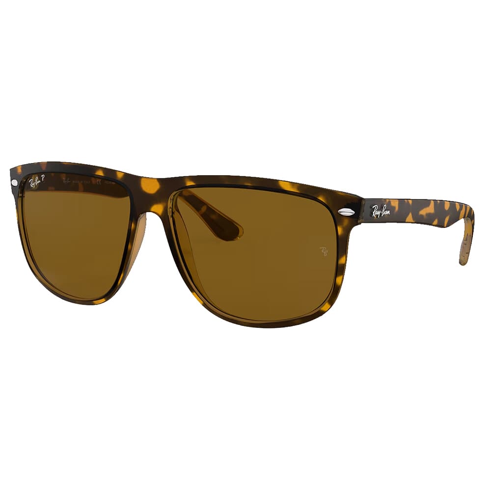 Ray-Ban Boyfriend Polished Light Havana Sunglasses w/B-15 Brown Polarized Lenses 0RB4147-710/57-60