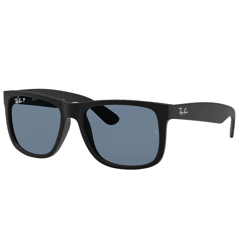 Ray-Ban Justin Black Nylon Sunglasses w/Polarized Blue Classic Lenses 0RB4165-622/2V-55