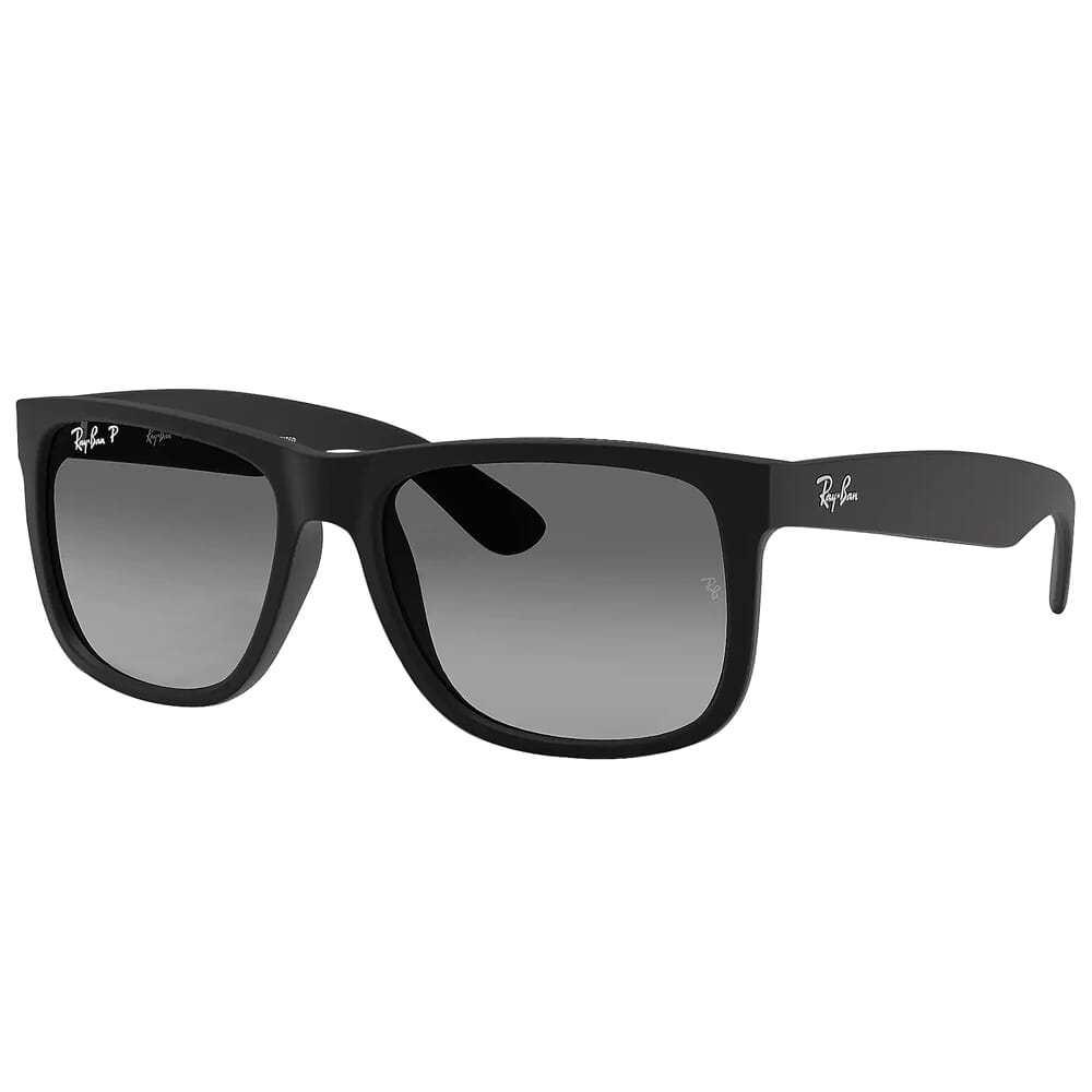 Ray-Ban Justin Black Nylon Sunglasses w/Polarized Grey Gradient Lenses 0RB4165-622/T3-55