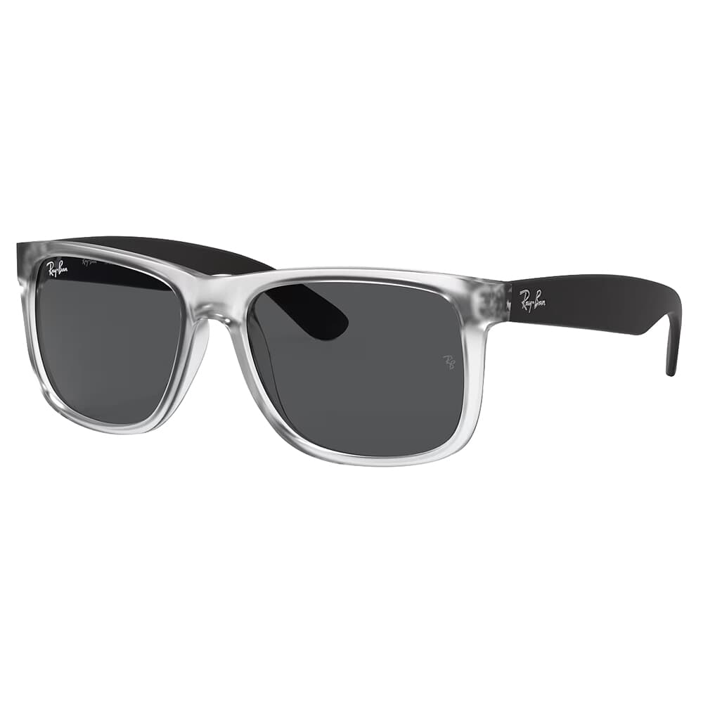 Ray-Ban Justin Color Mix Matte Transparent Sunglasses w/Dark Grey Lenses 0RB4165-651287-55