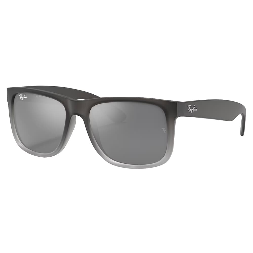 Ray-Ban Justin Matte Grey Sunglasses w/Sliver-to-Grey Mirror Gradient Lenses 0RB4165-852/88-55