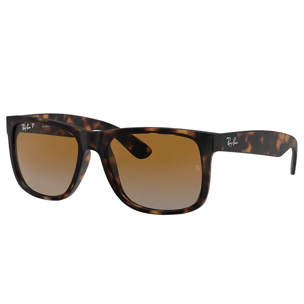 Ray-Ban Justin Tortoise/Havana Nylon Sunglasses w/Polarized Brown Gradient Lenses 0RB4165-865/T5-55