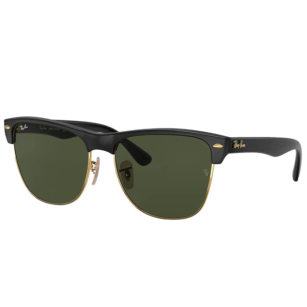 Ray-Ban Clubmaster Black & Gold/Arista Nylon Sunglasses w/Green Classic G-15 Lenses 0RB4175-877-57